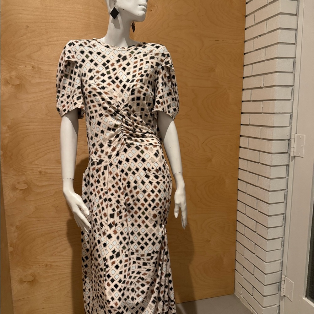 Preen by Thornton Bregazzi Black and Cream Midi Dress